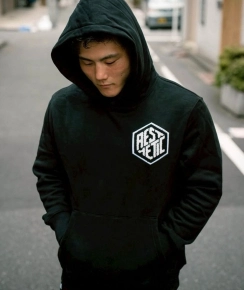 Hoodie Varsity Fleece Noir - Aesthetic