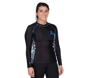 Rashguard Femme Manches Longues Kimono Bleu Fuji